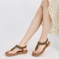 thumbnail image 2 of Ablanczoom Sandals Women: Women Flats Sandals for Dresses - Elastic Ankle Strap Flip Flops, 2 of 6