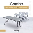 thumbnail image 1 of Mesa Plegable Blanca 180 cm + 6 Sillas Plegables Blancas LOOMBER, 1 of 5