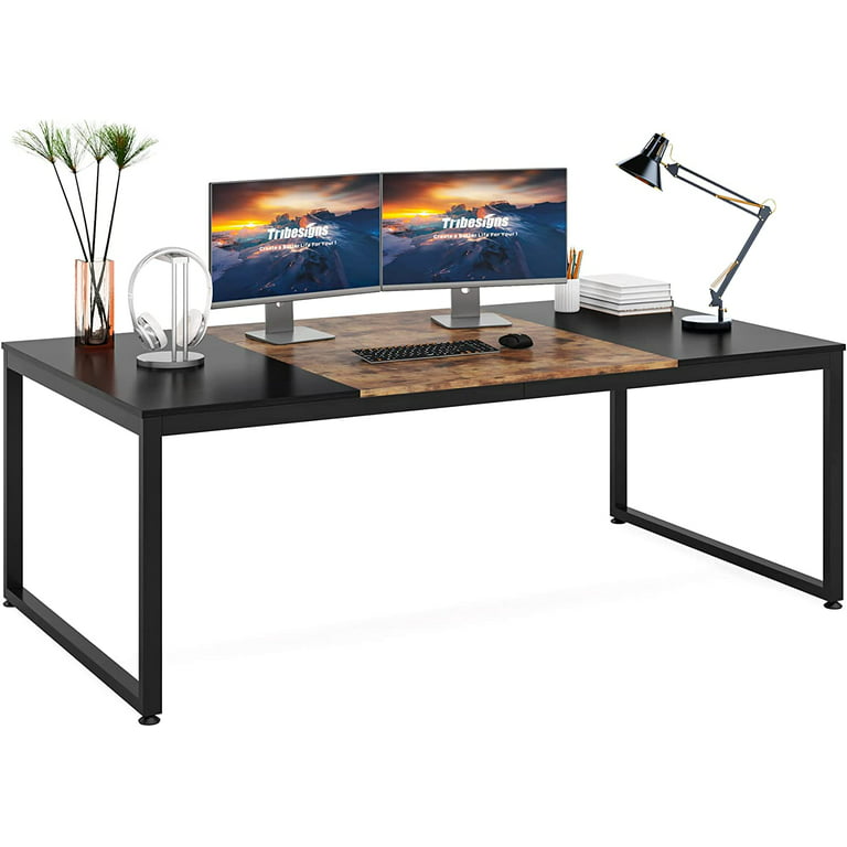 Tribesigns 70.8 Inch Modern Executive Desk, Large Workstation Office  Computer Table, Modern Simple Business Study Writing Desk Furniture for  Home
