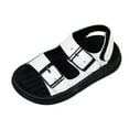 thumbnail image 3 of Yindaity Kids Sandals Girls Boys Comfort Sandals Adjustable Straps for Toddlers Little Kid White,9, 3 of 4