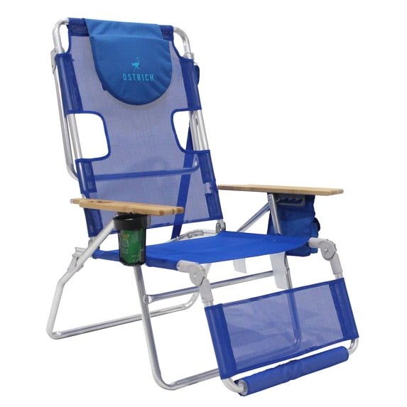 Open Box Ostrich Altitude 3N1 Outdoor Beach Lounge Chair with Footrest, Blue