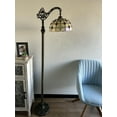 thumbnail image 4 of Enjoy Décor Lamps 63-Inch 1-Light Tiffany Peacock Tail Bronze Floor Lamp with Stained Glass Bowl, 4 of 5