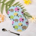 thumbnail image 3 of 4 Pieces Funny Sheep Coasters Set, Non-Slip Heat-Resistant Absorbent Drink Coaster with Cork Base, Round Cup Mat Pad for Kitchen Bar Cafe Deco, Perfect Housewarming Gifts 3.9" x 0.15" Home Decor, 3 of 7