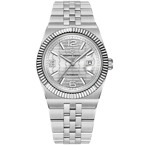 Pagani Design New Men's Automatic Watch Stainless Steel Mechanical Waterproof Wrist Watch for Men, Synthetic Sapphire Dial Glass PD-YS027