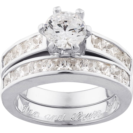 Personalized Sterling Silver 5.25 CZ Bridal Set