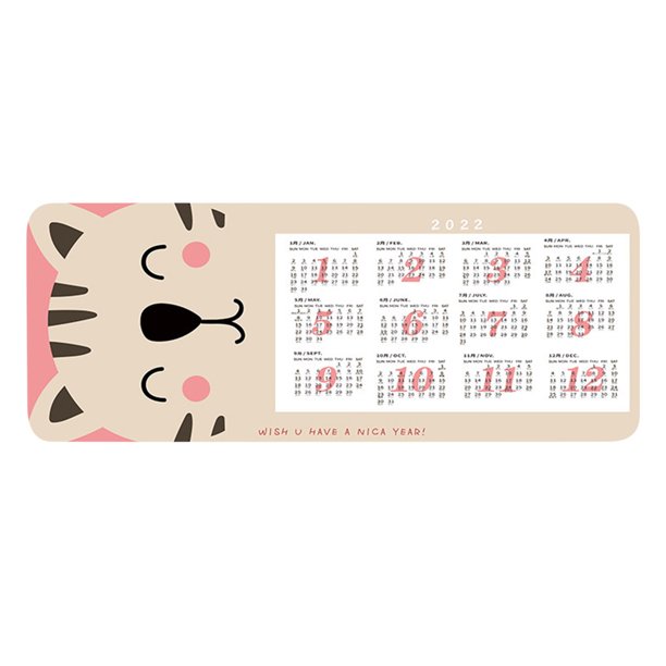 Alfombrilla de ratón 2022, alfombrilla de ratón de goma antideslizante rectangular con calendario para escritorio de ordenador, portátil, oficina