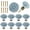 Blue Grey 10PCS, variant on 10pcs Retro Drawer Handle Round Cupboard Door Pull Knob Ceramic Dresser Knob Single Hole Durable Drawer Handle Knob with 10 Scre