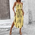 thumbnail image 4 of Ruimatai Women's Casual Sleeveless Dress Printed Side Slit Backless Summer Beach Party Mini Dress Lightweight Comfortable Polyester, 4 of 9