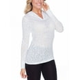 thumbnail image 2 of Kavio! Women Burnout Raw Edge Long Sleeve Pullover Hoodie White M, 2 of 2