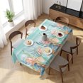 thumbnail image 3 of Coastal Beach Table Cloth Waterproof Tablecloths, Ocean Wave Summer Sea Starfish Coral Teal Beige Tablecloth Dining Table Cover for Kitchen Party Tabletop Outdoor, Rectangle Tablecloth 60x120 Inch, 3 of 9
