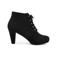 thumbnail image 3 of BLISSFUL STEP St. Patrick's Day Women's Ankle Boots Lace Up Platform Chunky Heel Black 8, 3 of 7