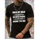 thumbnail image 1 of Hold My Halo Graphic Men's Short Sleeve T-shirt, Comfy Stretchy Trendy Tees For Summer, Casual Daily Style Fashion Clothing, 1 of 5