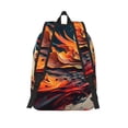 thumbnail image 2 of Picia Dynamic Fire Bird Art Printed Canvas Daypack - Stylish and Durable Vintage Compact Backpack - Class, Work, Travel, or Laptop Bookbag,Organized Compartments-Medium, 2 of 6