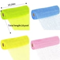 thumbnail image 3 of Deco Poly Mesh Ribbon - 10 inch x 30 feet Each Roll - Metallic Foil Green/Pink/Blue/Yellow for Easter Wreaths, Swags and Decorating - 4 Pack, 3 of 7