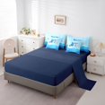 thumbnail image 5 of Manfei Ocean Shark King Bedding, Cute Marine Sealife King Bed in a Bag, Sky Blue, Blue Reversible, 7-Piece, 5 of 6