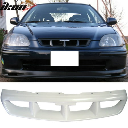 - Ikon Motorsports Grille - Fits 96-98 EK Civic 2Dr 3Dr 4Dr Mug Type Front Bumper Mesh Grille - ABS