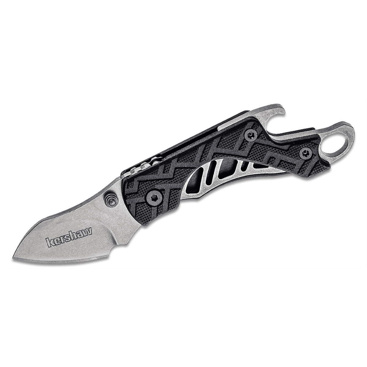 Kershaw Cinder Manual Open Liner Lock Drop Point Blade EDC Folding Pocket Knife with Stonewashed Finish - Black/Silver - 36 Piece Display