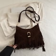 thumbnail image 2 of Luvior Women’s Vintage Motorcycle Fringe Buckle Crossbody Bag – Faux Leather Shoulder Purse with Adjustable Strap for Commuting and Casual Outings Coffee, 2 of 4