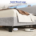 thumbnail image 2 of ANPOO Queen Bed Frame with LED Lights, Charging Station & Storage Headboard, 55in Tall Corduroy Upholstered Platform Bed, No Box Spring Needed, 2 of 9