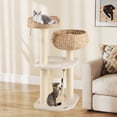 thumbnail image 4 of Gymax 41'' Hand-Made Cat Tree Tower Natural Bowl Shaped w/ 2 Perch, 4 of 10