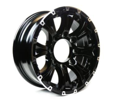 Viking Series Machined Lip Gloss Black Aluminum Trailer Wheel with Black Cap - 15" x 6" 6 On 5.5 - 2830 LB Load Carrying Capacity - 0 Offset - image 3 of 3