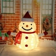 thumbnail image 2 of AuroraX Christmas Decorations Large Outdoor Ornaments , Snowman Lights Up Holiday Lights with 40 LED Lights , Porch Outdoor Party Decor, 2 of 4