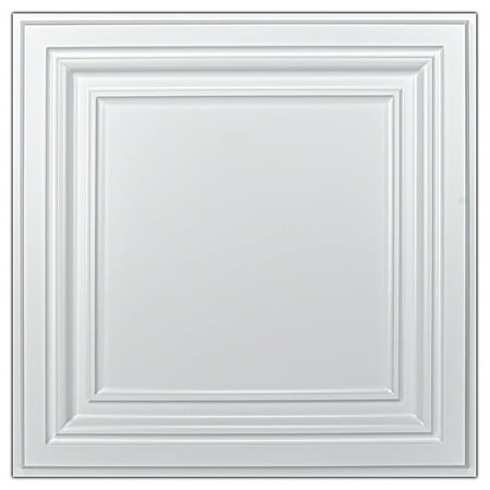Art3d 2 ft.x 2 ft.Glue-up or Lay in Ceiling Tile PVC 3D Square Style in White(12-Pack)