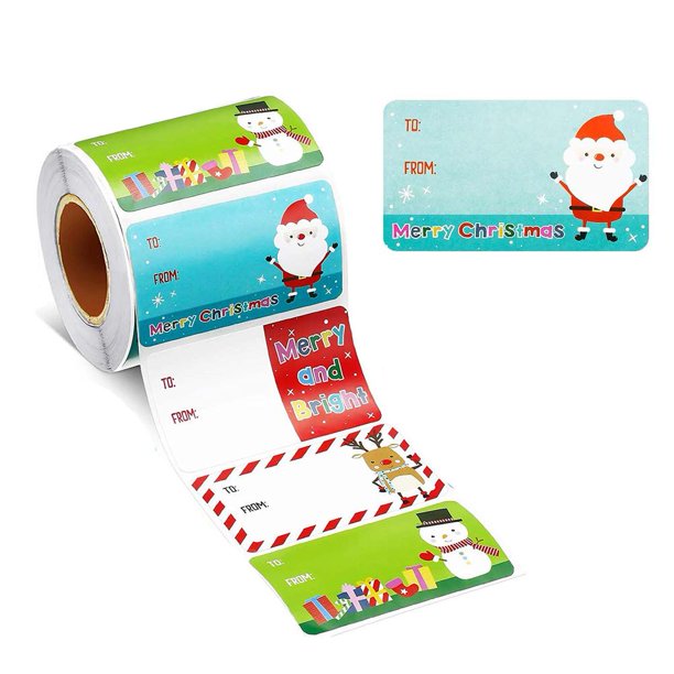 Ruifaya 200/500 etiquetas adhesivas navideñas para envolver regalos F5T7