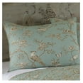 thumbnail image 3 of - Lyon Teal Quilt Set - Full/Queen Quilt + Two Standard Pillow Shams - Toile - Teal, Brown, Cream - Quilt Size (88x92in.), Sham Size (26x20in.) - Reversible - Cotton Fabric, 3 of 5