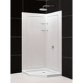 thumbnail image 6 of DreamLine Prime 36 in. x 76 3/4 in. Semi-Frameless Clear Glass Sliding Shower Enclosure in Chrome with White Base and Backwalls, 6 of 16