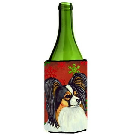 

Papillon Red and Green Snowflakes Holiday Christmas Wine Bottle Hugger