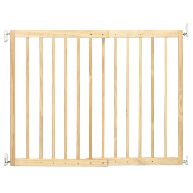 PawHut DoubleSeal Dog Gate, Wooden Walk Through Pet Gate