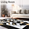 thumbnail image 2 of ODIKA 3'x5' Machine Washable Non-Slip Area Rug, Geometric Marble Black Gold High Traffic Rug, Black, 81769, 2 of 7