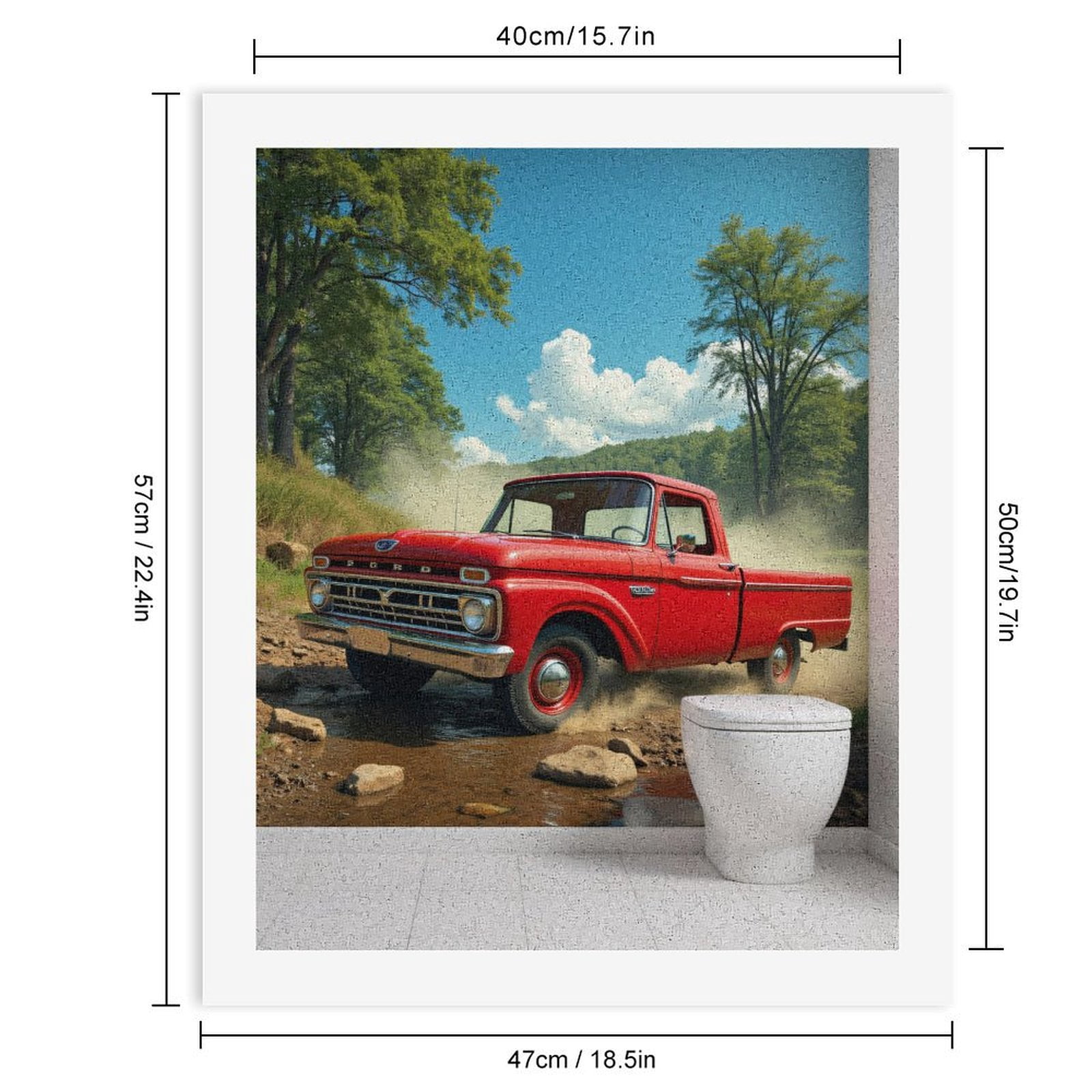 Paint by Numbers Kit for Adults, Red Vintage Truck Nature Backdrop Paint by Numbers, Easy Paint by Numbers Kit for Adults Beginner, DIY Adult Paint by Number Kits on Canvas, Home Decor