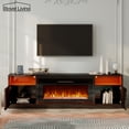thumbnail image 4 of Boyel Living 70" Fireplace TV Stand, Modern Media Console Storage Cabinet w/ 36" Electric Fireplace, Fireplace TV Console for TVs up to 80", Black, 4 of 12