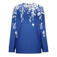 thumbnail image 5 of Rbaofujie Chandails Légers pour Femmes, Col Rond Imprimé Non Positionné, Manches Longues, Haut à Capuche Graphique Bleu pour Femmes, 5 of 5