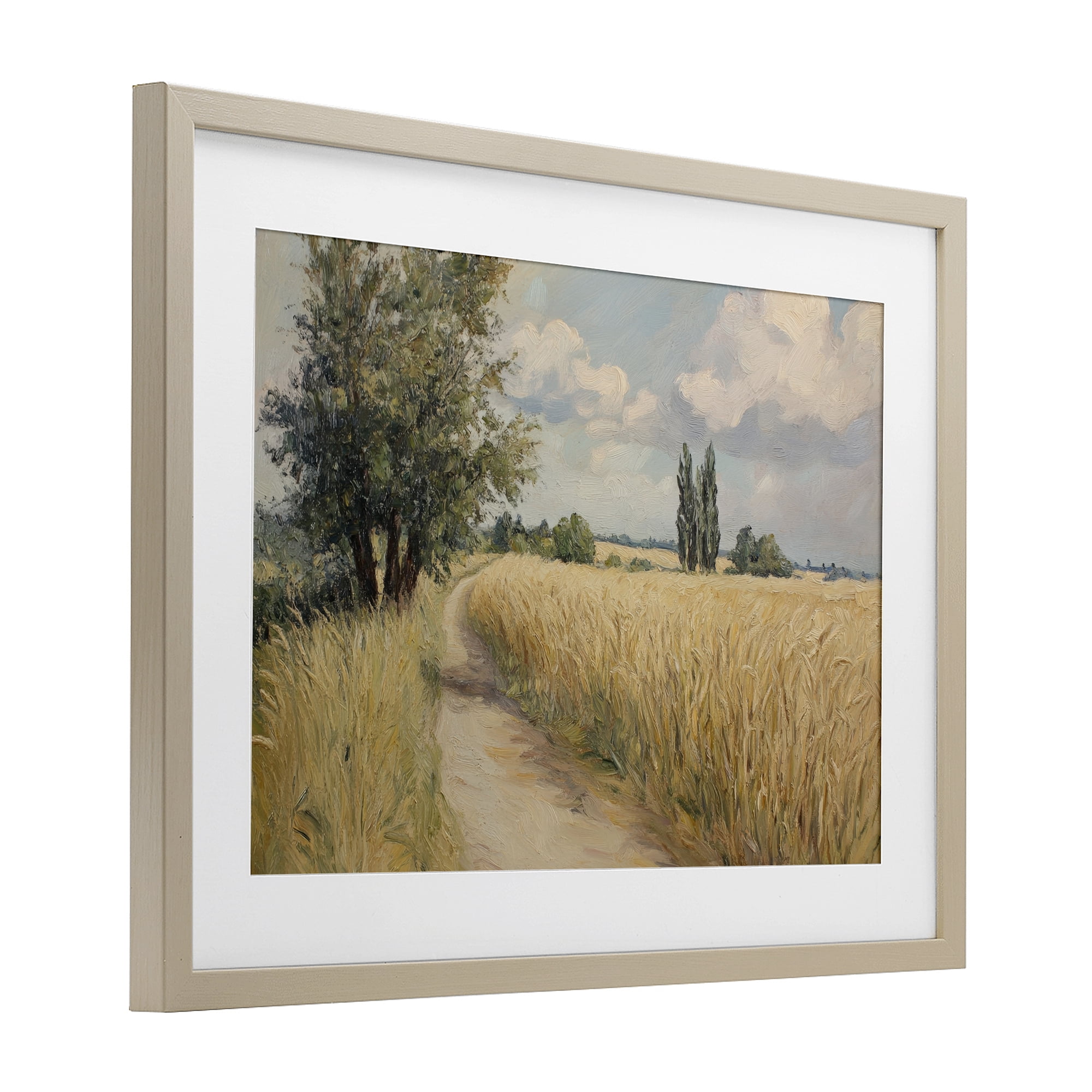 Stupell Industries Quiet Path Through Wheat Birch Framed Print Under Glass, design by Petal Prints Design