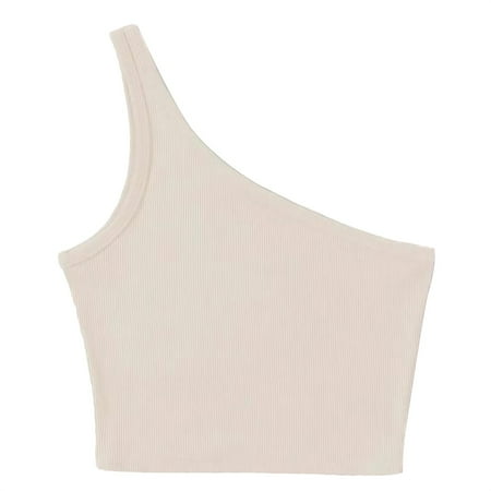 

Women Fashion Solid Color Knitted Sloping Shoulder Camisole Ladies Camis Party Street Club Camisoles Dailywear