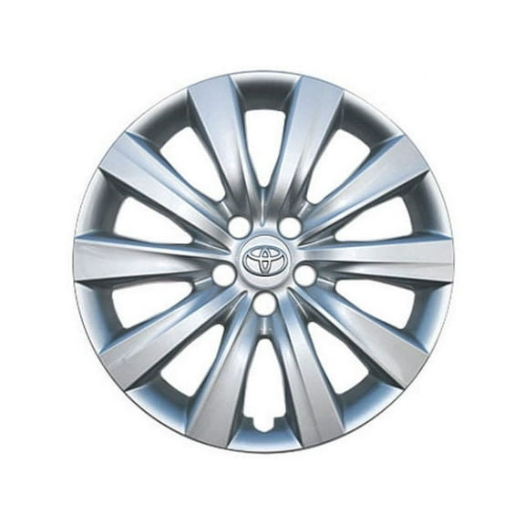 Wheel Cover - All Painted Silver - 10 Spoke - 16 Inches - Compatible with 2009 - 2016 Toyota Corolla 2010 2011 2012 2013 2014 2015