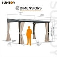 thumbnail image 3 of Sunjoy 10 x 12 ft Wall Mounted Gazebo with Polycarbonate Roof, Black Aluminum & Metal Frame Lean to Gazebo with Curtains and Netting, 3 of 20