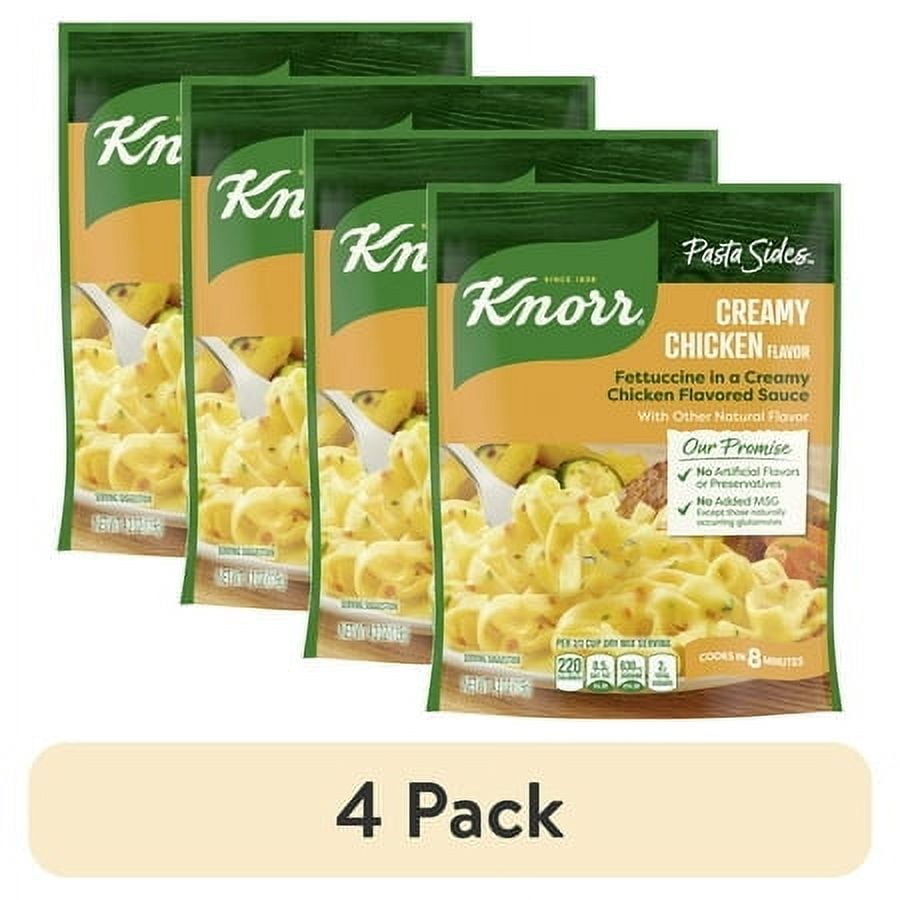 (4 pack) Knorr No Artificial Flavors Parmesan Pasta Sides, 7 Minute Cook Time, 4.3 oz