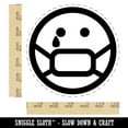 thumbnail image 2 of Sick Sad Face Mask Face Emoticon Self-Inking Rubber Stamp Ink Stamper - Black Ink - Large 1-1/2 Inch, 2 of 7