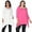 White/Fuchsia, variant on Womens Tunic Tops Pack of 2 White 3/4 Sleeve Rayon Spandex 4X