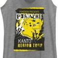 thumbnail image 2 of Women's Pokemon Pikachu Kanto Region Tour Poster  Racerback Tank Top Gray Heather X Small, 2 of 4