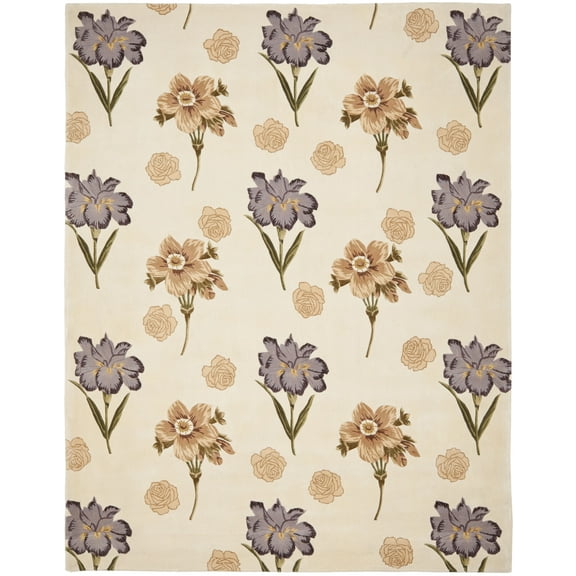 SAFAVIEH Mandarin Sylvester Floral Wool Area Rug, Ivory, 8' x 10'