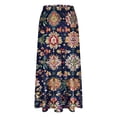 thumbnail image 5 of Maxi Skirts for Women Floral Casual Comfort A line Summer Skirts Bohemian High Waist Flowy Skirt with Pockets, 5 of 6
