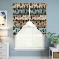 thumbnail image 6 of Swag Valance Curtains for Windows, Brown Green Paw Print Light Filtering Kitchen Curtains, Vintage Farmhouse Rustic Wooden Grain Window Treatment Valances for Living Room, 28x36 - 2 PCS, 6 of 9