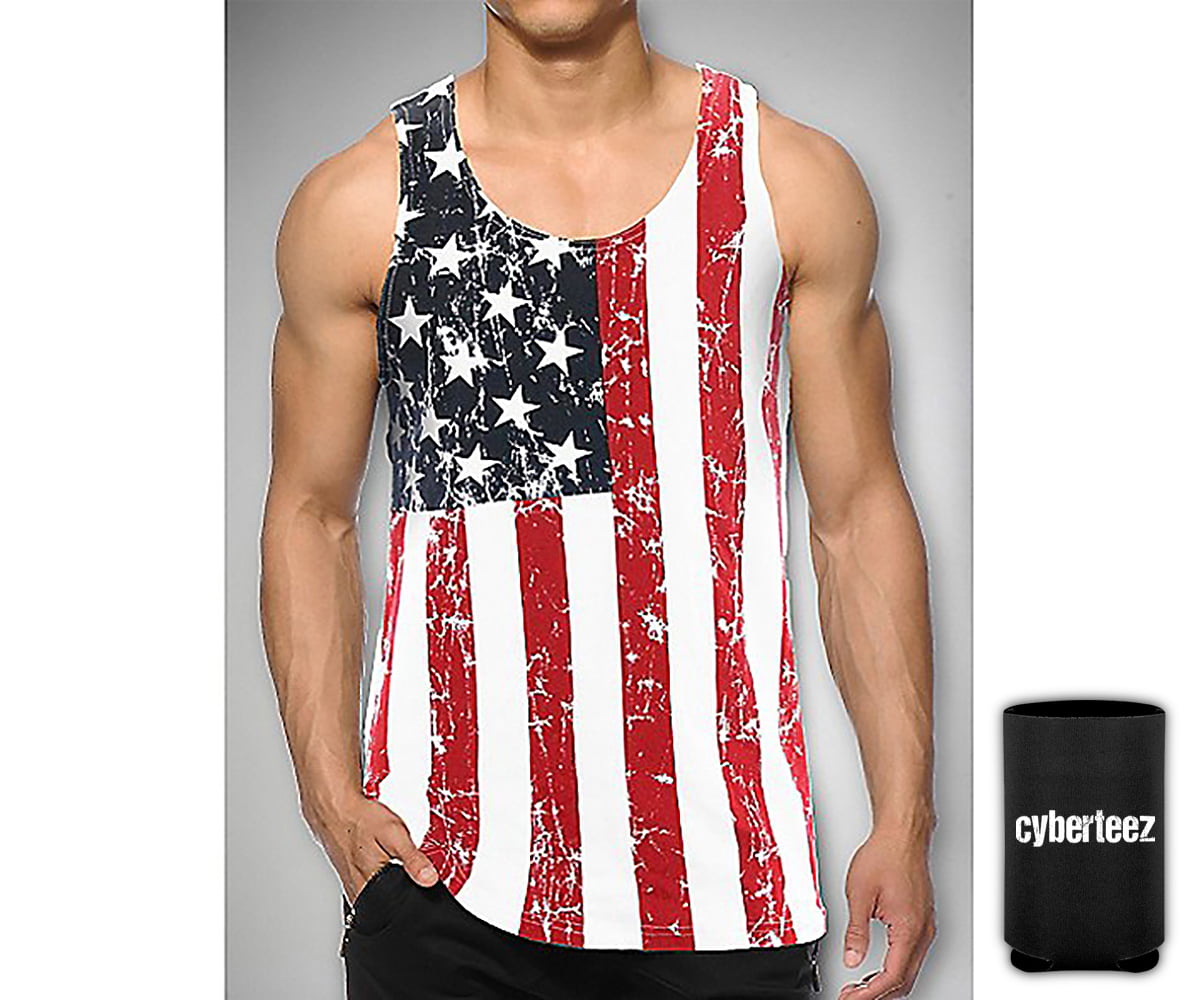 USA FLAG Tank Top T-shirt KONFLIC Stars Stripes Old Glory Vest Adult Men New 