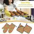 thumbnail image 5 of Balery Hand Drawn Strawberry Pattern Oven Mitts and Pot Holders 4 pcs Set, Kitchen Oven Glove High Heat Resistant 500℉ Oven Mitts with Non-Slip Silicone Surface, 5 of 6