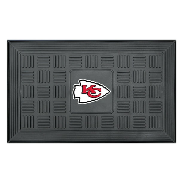 Kansas City Chiefs 19 X 30 Vinyl Medallion Door Mat Black Walmart Com Walmart Com